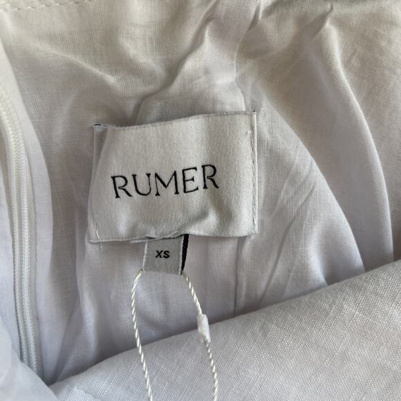NWT Revolve x Rumer Bridget Ring Maxi Dress White Linen Size Extra Small (Flaw) - Picture 6 of 9